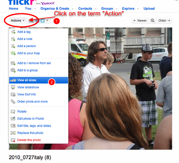 5. Locate the high resolution version of the photo.